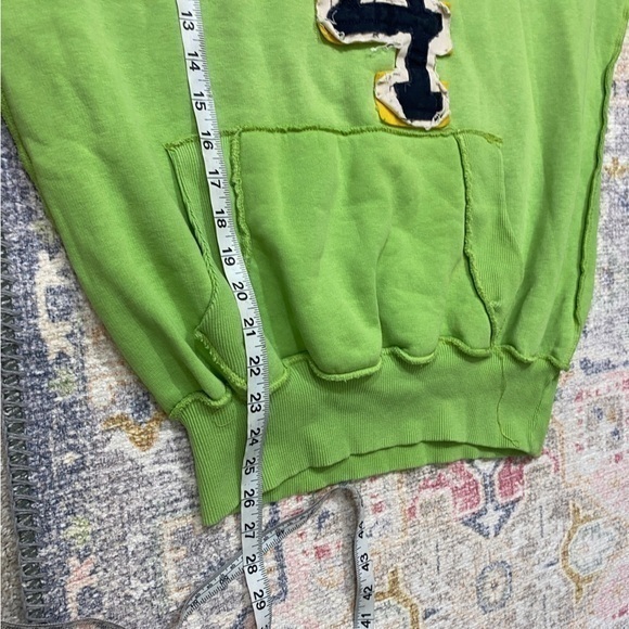 Abercrombie and Fitch Y2K Mens Muscle‎ Hoodie Sweatshirt Green Stitched Letters - Picture 9 of 9